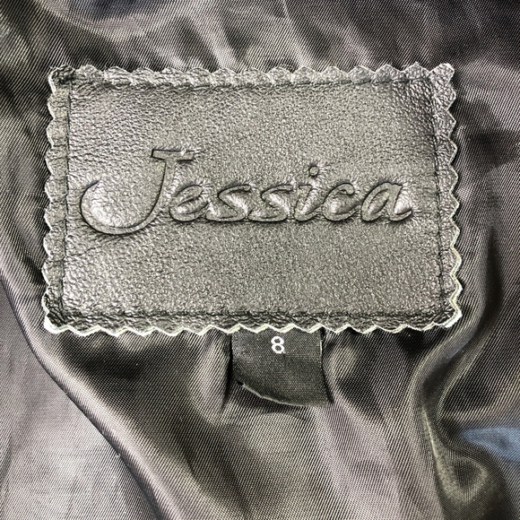 Size 8 Jessica Women’s Leather Jacket Button Up Mid Length Black Classic CN - Picture 4 of 16